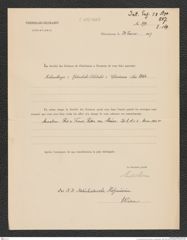 k.k. naturhistorisches Hofmuseum, Intendanzakten 1885-1896 (Hauer), Aktenzahl Z.169/1887, Seite 1